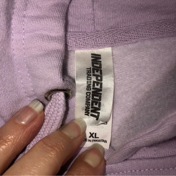 Spread Love Oversized Unisex Midweight Pullover Hoodie Light Purple size XL - Picture 5 of 10